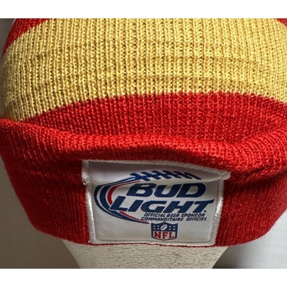 San Francisco 49ers Knit Beanie With Pom Bud Light NFL Sponsor Logo Football - Picture 3 of 6
